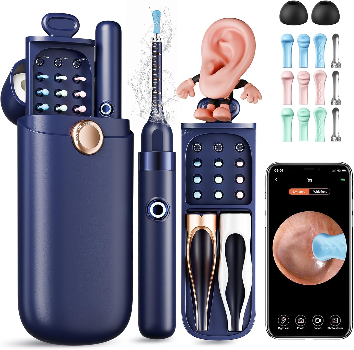 Ear Wax Removal, Ear Cleaner with Camera 1296P HD,Visual Ear Cleaner with 6 LED Lights and Flexible Tip,FSA HSA Eligible Items,Safe Ear Wax Removal Kit with Camera,Ear Cleaning Tool for Family Gifts